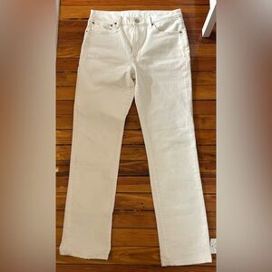 Buck Mason Cigarette Womens White Stretch Ridge Twill Jeans